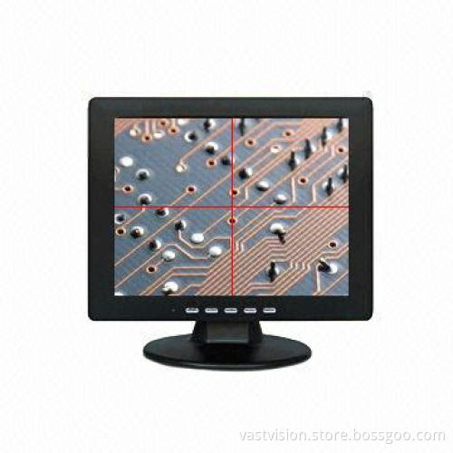 10-inch Cross Line Industrial LCD Monitor with 800 x 600 Pixels, BNC/RCA/VGA Input, 250cd/m2